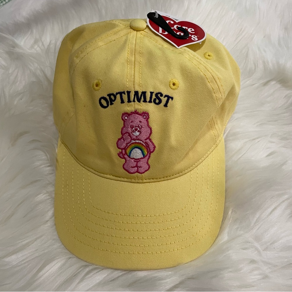 NWT Care Bears Cheer Bear Optimist cap hat yellow adjustable band